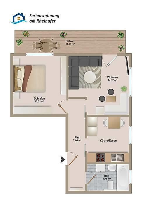 Ferienwohnung Am Rheinufer 17s981