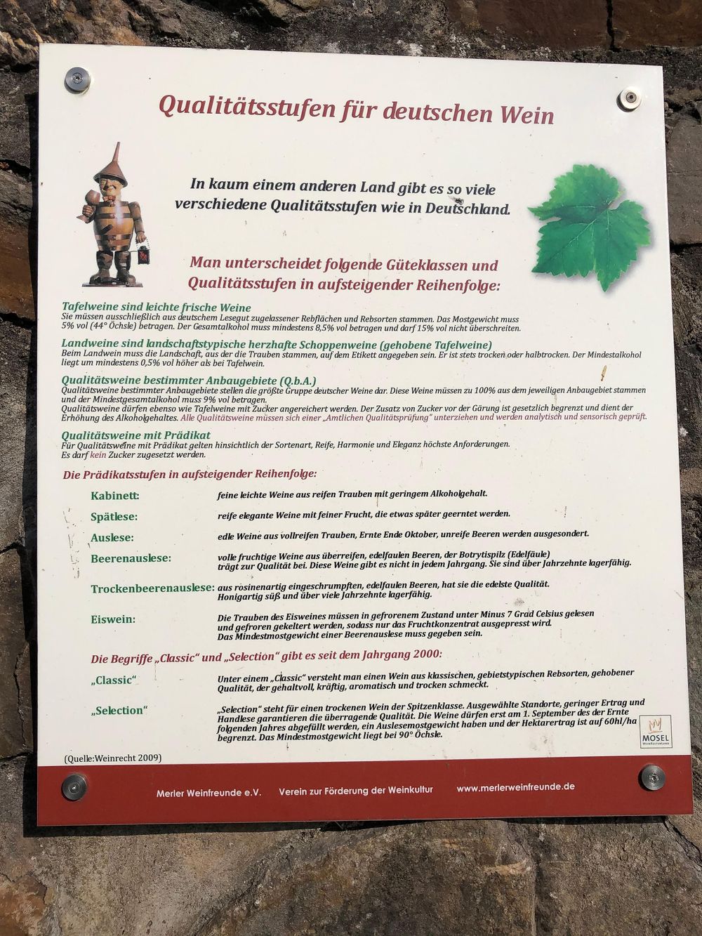 "Pissamann" Weinlehrpfad Zell Merl 24pli8